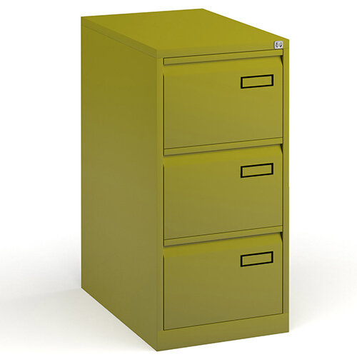 Bisley Steel 3 Drawer Public Sector Contract A4 Filing Cabinet 1016mm High - Green