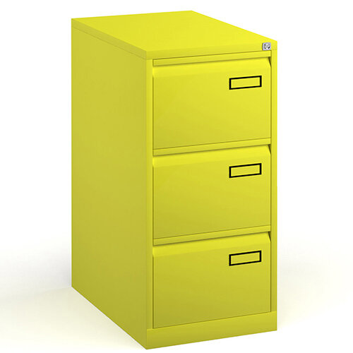 Bisley Steel 3 Drawer Public Sector Contract A4 Filing Cabinet 1016mm High - Yellow