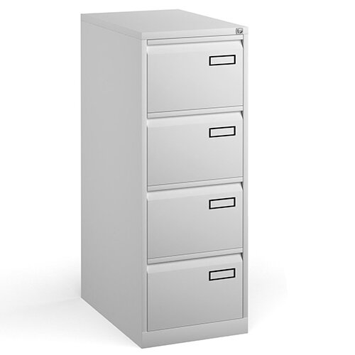 Bisley Steel 4 Drawer Public Sector Contract A4 Filing Cabinet 1321mm High - White