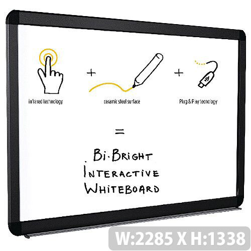 Bi-Office Bright 96 Interactive White Board eRED3 – Touch Sensitive, Durable, 25 Year Surface Warranty, 5 Year Technology Warranty, Plug And Play, 2GB Storage, LED, Wi-Fi, USB, Scratch Resistant &1793 x 1326m (BI1591805B) Bi-Office Bright 96 Interactive White Board eRED3 – Touch Sensitive, Durable, 25 Year Surface Warranty, 5 Year Technology Warranty, Plug And Play, 2GB Storage, LED, Wi-Fi, USB, Scratch Resistant &1793 x 1326m (BI1591805B)