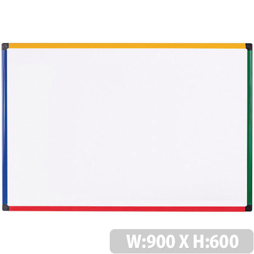 Bi-office Coloured Frame Magnetic Drywipe Whiteboard 900x600 MB0707866