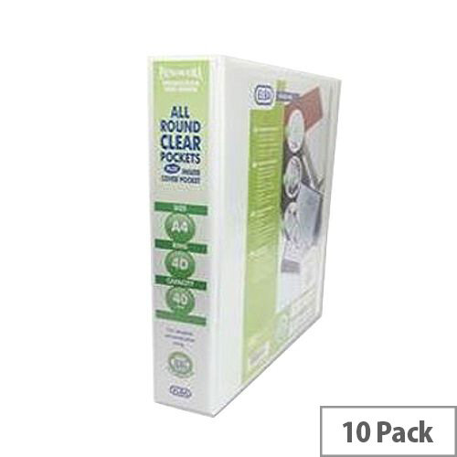 Elba Panorama Presentation Binder A4 White 40mm 4 D-Ring 128407 Pack 10 Elba Panorama Presentation Binder A4 White 40mm 4 D-Ring 128407 Pack 10