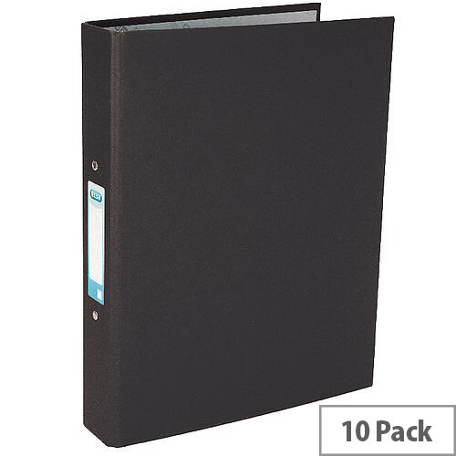 Elba A4 Black 25mm Paper Over Board Ring Binder Pack of 10 400033495