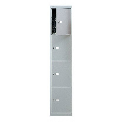 Bisley 4 Door Locker W305xD305xH1802mm Goose Grey BY09213 Bisley 4 Door Locker W305xD305xH1802mm Goose Grey BY09213