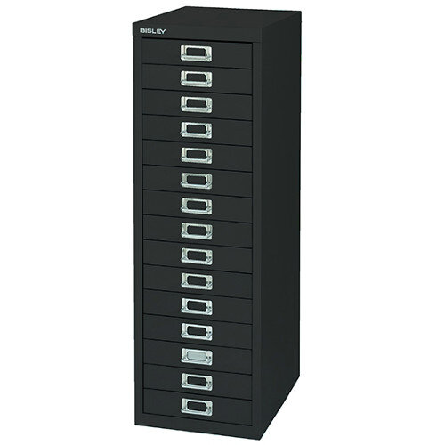 Bisley Non-Locking Multi-Drawer Cabinet 15 Drawer Black BY39950 Bisley Non-Locking Multi-Drawer Cabinet 15 Drawer Black BY39950