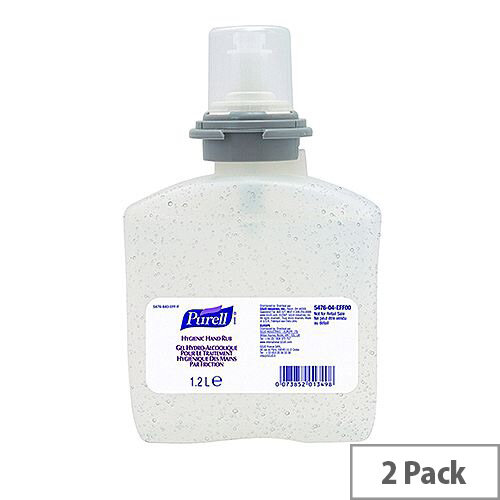 Purell Hygienic Hand Sanitizer Refills for TFX Dispenser 1200ml Pack of 2 Purell Hygienic Hand Sanitizer Refills for TFX Dispenser 1200ml Pack of 2