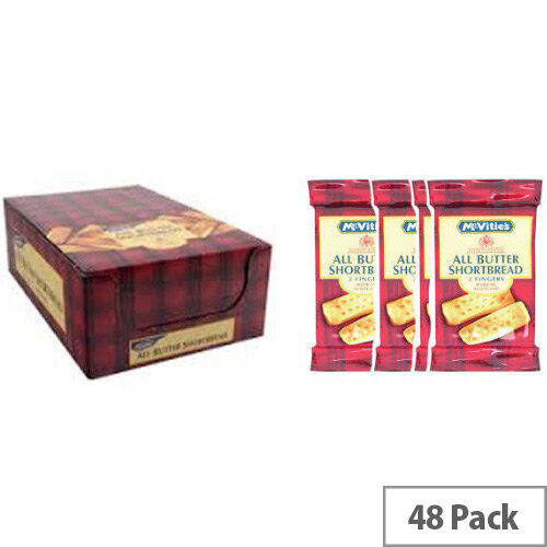 McVities All Butter Shortbread Biscuits Individually Wrapped in Twin Pack Snack Size (Pack 48) McVities All Butter Shortbread Biscuits Individually Wrapped in Twin Pack Snack Size (Pack 48)