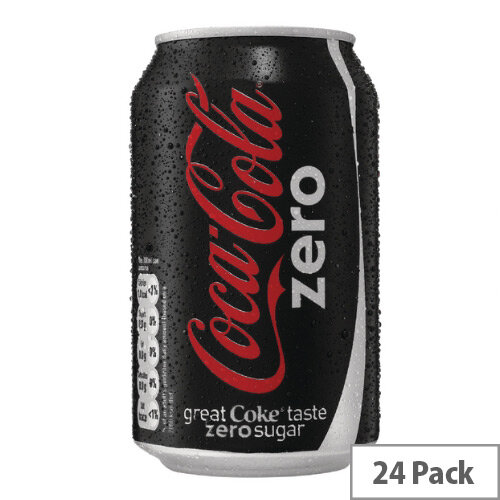 Coca-Cola Zero Sugar Coke Soft Drink Cans 330ml Each Pack of 24 A06992 Coca-Cola Zero Sugar Coke Soft Drink Cans 330ml Each Pack of 24 A06992