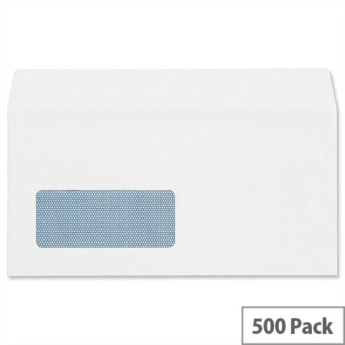 Plus Fabric White DL Window Envelopes Self Seal Wallet 110gsm Pack of 500