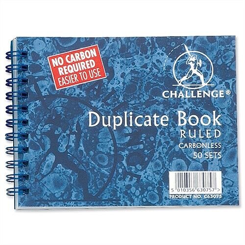 Challenge Duplicate Book Carbonless Wirebound Ruled 105x130mm Pack 5