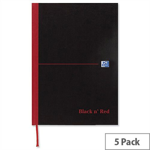 Black n Red A6 AZ Book C67199 Indexed Casebound 192 Pages Pack 5