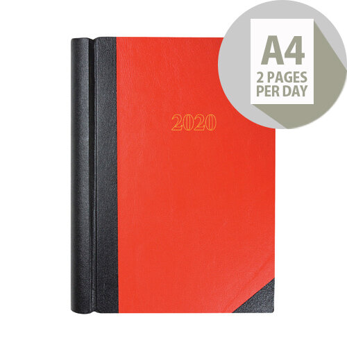 Collins A4 Desk Diary 2 Pages Per Day 2020 Black and Red 42 Collins A4 Desk Diary 2 Pages Per Day 2020 Black and Red 42