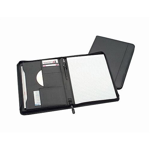 5 Star Office Zipped A4 Conference Folder Capacity 20mm Black Leather Look - interior pocket, external zipped pocket, two business card holder and pen loop 5 Star Office Zipped A4 Conference Folder Capacity 20mm Black Leather Look - interior pocket, external zipped pocket, two business card holder and pen loop