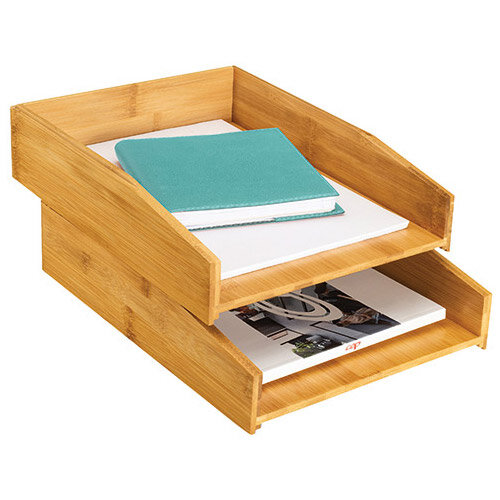 CEP Silva Bamboo Letter Tray Woodgrain Pack of 2 2240010301