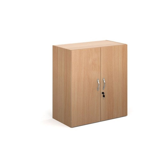 Contract Cupboard with Lockable Doors & 1 Shelf  W756xD408xH830mm Beech