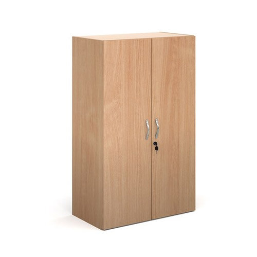 Contract Double Door Cupboard 1230Mm High With 2 Shelves - Beech Contract Double Door Cupboard 1230Mm High With 2 Shelves - Beech