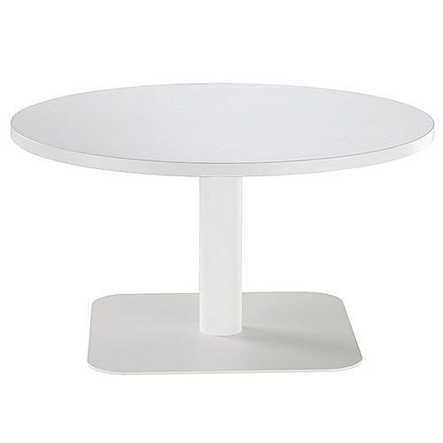 ONE Round 800mm Reception Coffee Table White With White Square Base ONE Round 800mm Reception Coffee Table White With White Square Base