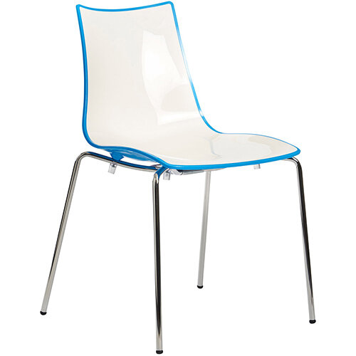 Gecko Blue Shell Canteen & Breakout Stacking Chair with Anthracite Legs