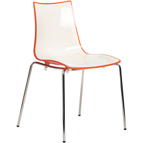 Gecko Orange Shell Canteen & Breakout Stacking Chair with Anthracite Legs