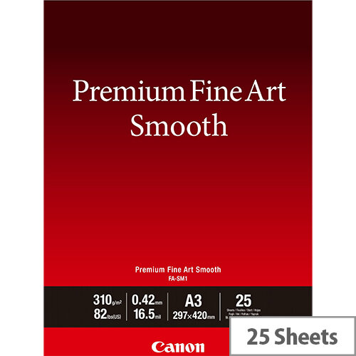 Canon Premium Fine Art Smooth A3 Photo Paper 25 Pack 1711C003