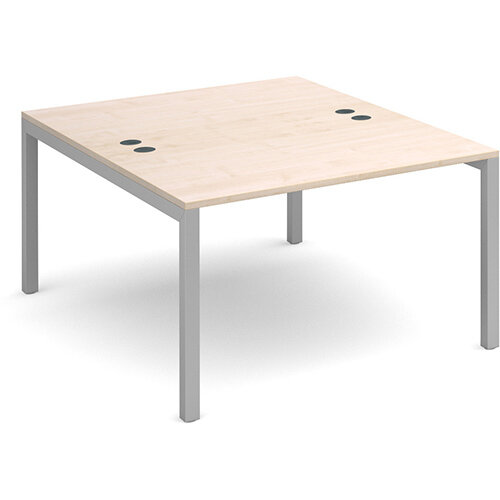 Connex back to back desks 1200mm x 1600mm - silver frame, maple top