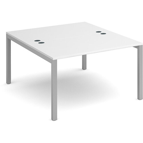 Connex back to back desks 1200mm x 1600mm - silver frame, white top Connex back to back desks 1200mm x 1600mm - silver frame, white top
