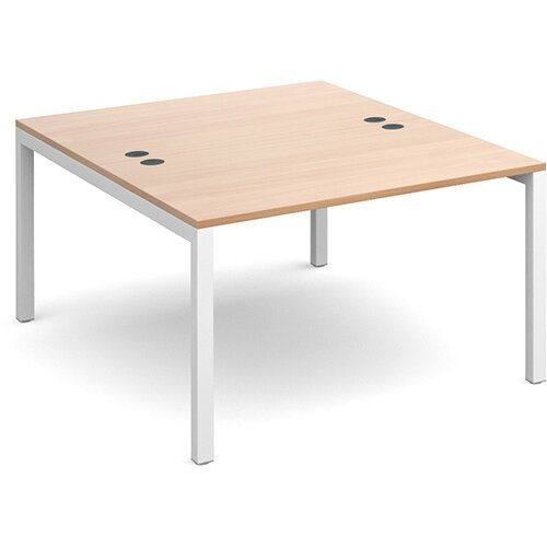 Connex back to back desks 1200mm x 1600mm - white frame, beech top Connex back to back desks 1200mm x 1600mm - white frame, beech top