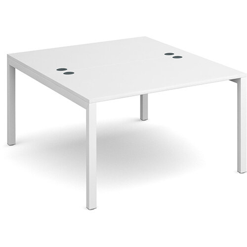 Connex back to back desks 1200mm x 1600mm - white frame, white top