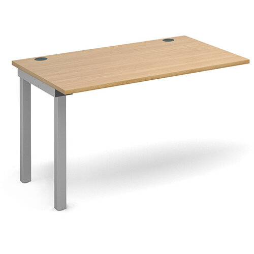Connex add on unit single 1200mm x 800mm - silver frame, oak top Connex add on unit single 1200mm x 800mm - silver frame, oak top