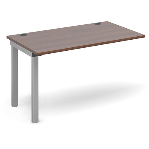 Connex add on unit single 1200mm x 800mm - silver frame, walnut top Connex add on unit single 1200mm x 800mm - silver frame, walnut top