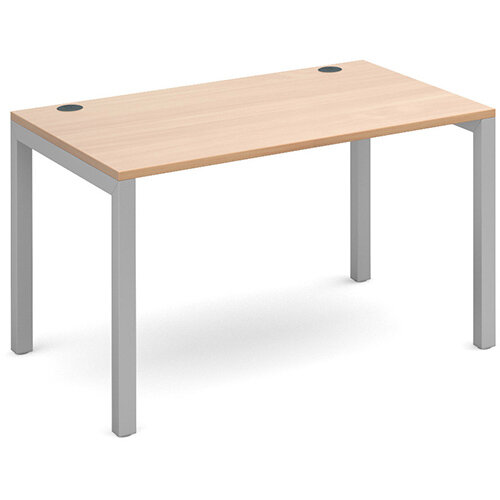 Connex single desk 1200mm x 800mm - silver frame, beech top Connex single desk 1200mm x 800mm - silver frame, beech top
