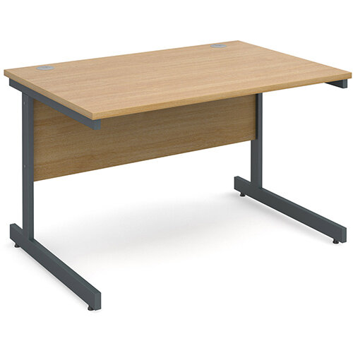 Contract 25 straight desk 1200mm x 800mm - graphite cantilever frame, oak top Contract 25 straight desk 1200mm x 800mm - graphite cantilever frame, oak top
