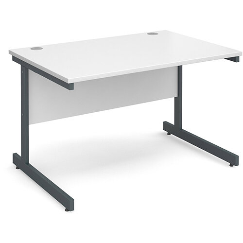 Contract 25 straight desk 1200mm x 800mm - graphite cantilever frame, white top Contract 25 straight desk 1200mm x 800mm - graphite cantilever frame, white top