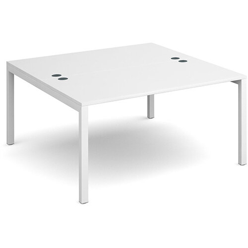 Connex back to back desks 1400mm x 1600mm - white frame, white top