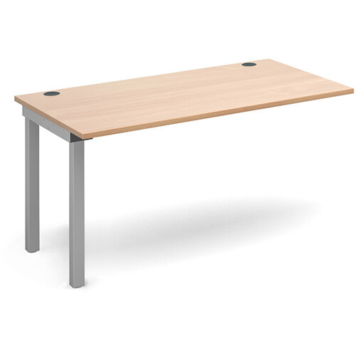 Connex add on unit single 1400mm x 800mm - silver frame, beech top Connex add on unit single 1400mm x 800mm - silver frame, beech top