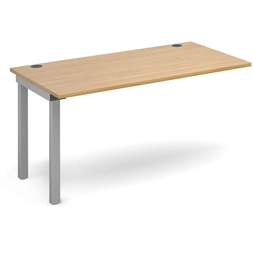 Connex add on unit single 1400mm x 800mm - silver frame, oak top Connex add on unit single 1400mm x 800mm - silver frame, oak top