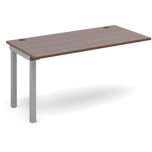 Connex add on unit single 1400mm x 800mm - silver frame, walnut top Connex add on unit single 1400mm x 800mm - silver frame, walnut top