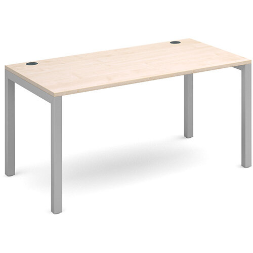 Connex single desk 1400mm x 800mm - silver frame, maple top Connex single desk 1400mm x 800mm - silver frame, maple top