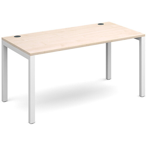 Connex starter unit single 1400mm x 800mm - white frame, maple top Connex starter unit single 1400mm x 800mm - white frame, maple top