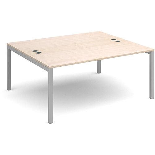 Connex back to back desks 1600mm x 1600mm - silver frame, maple top Connex back to back desks 1600mm x 1600mm - silver frame, maple top
