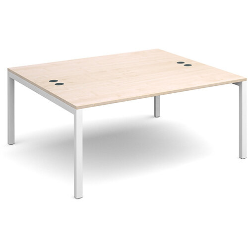 Connex back to back desks 1600mm x 1600mm - white frame, maple top Connex back to back desks 1600mm x 1600mm - white frame, maple top