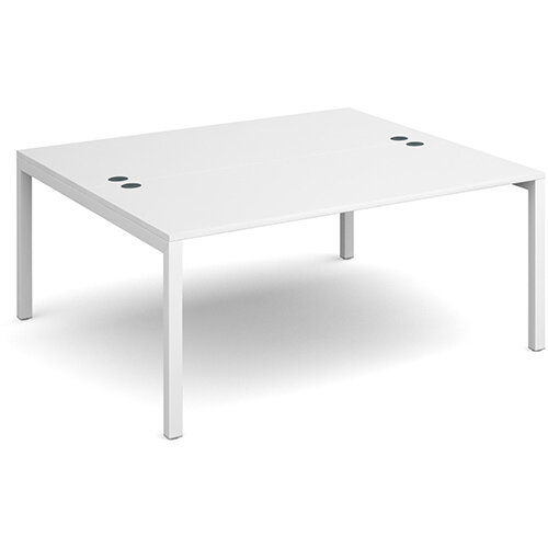 Connex back to back desks 1600mm x 1600mm - white frame, white top