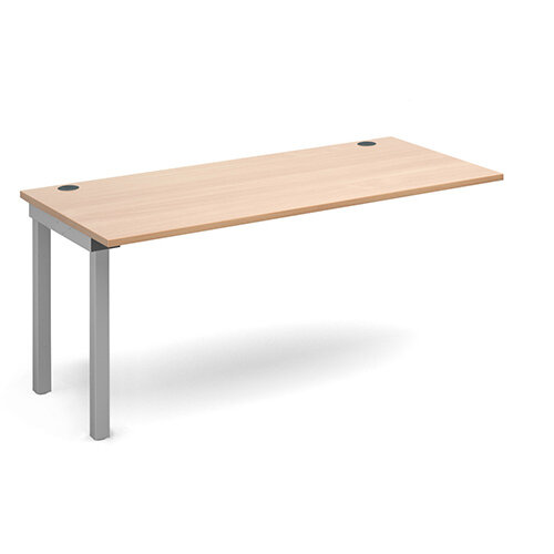 Connex add on unit single 1600mm x 800mm - silver frame, beech top Connex add on unit single 1600mm x 800mm - silver frame, beech top