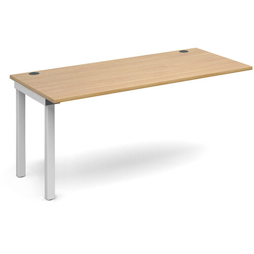 Connex add on unit single 1600mm x 800mm - white frame, oak top