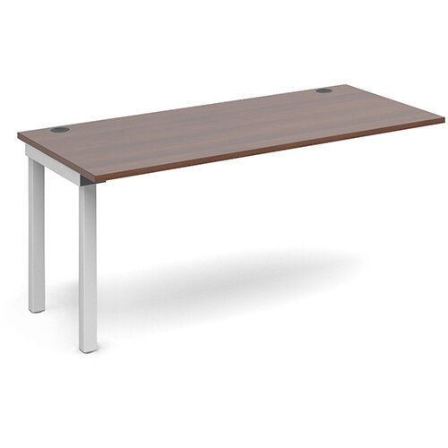Connex add on unit single 1600mm x 800mm - white frame, walnut top Connex add on unit single 1600mm x 800mm - white frame, walnut top