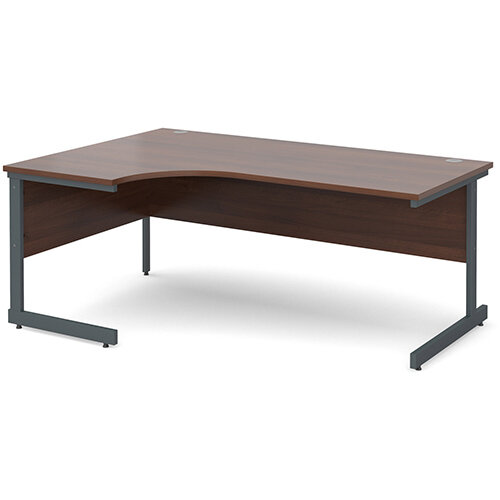 Contract 25 left hand ergonomic desk 1800mm - graphite cantilever frame, walnut top Contract 25 left hand ergonomic desk 1800mm - graphite cantilever frame, walnut top
