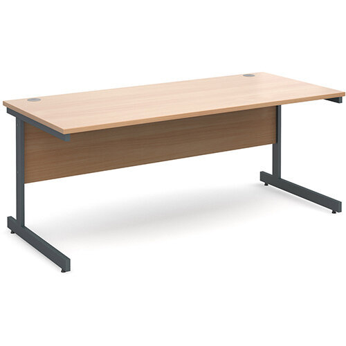 Contract 25 straight desk 1800mm x 800mm - graphite cantilever frame, beech top Contract 25 straight desk 1800mm x 800mm - graphite cantilever frame, beech top