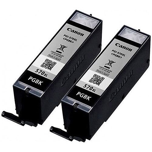 Canon PGI-570XL PGBK ( 0318C007 ) Pigment Black High Yield Ink Cartridge Original Pack of 2