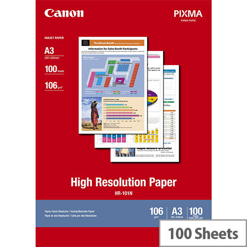 Canon A3 High Resolution Inkjet Printer Paper 106gsm (Pack of 100) Canon A3 High Resolution Inkjet Printer Paper 106gsm (Pack of 100)