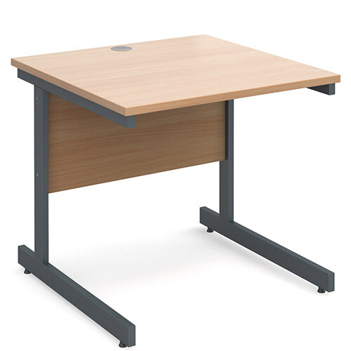 Contract 25 straight desk 800mm x 800mm - graphite cantilever frame, beech top Contract 25 straight desk 800mm x 800mm - graphite cantilever frame, beech top